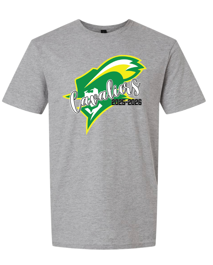 Clover Hill Cavaliers Team Short Sleeve T-Shirt - Sport Grey - 8 Designs