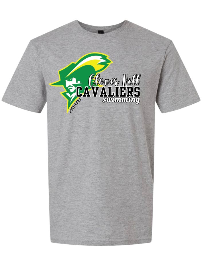 Clover Hill Cavaliers Team Short Sleeve T-Shirt - Sport Grey - 8 Designs Clover Hill Cavaliers Team Short Sleeve T-Shirt - Sport Grey - 8 Designs
