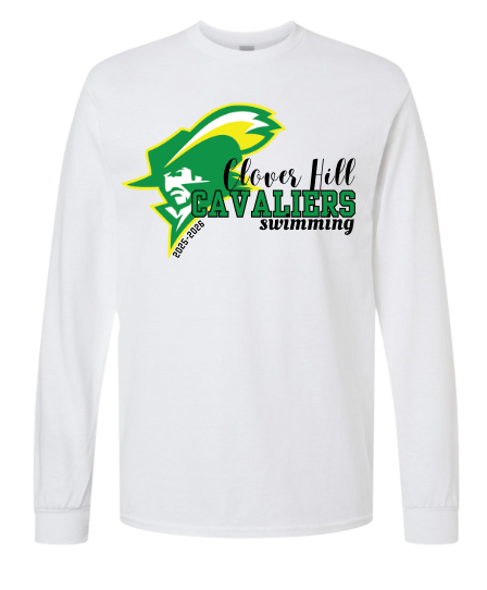 Clover Hill Cavaliers Team Long Sleeve T-Shirt - White - 8 Designs
