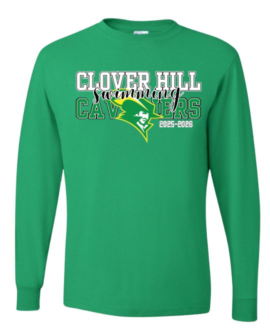 Clover Hill Cavaliers Team Long Sleeve T-Shirt - Kelly Green - 8 Designs Clover Hill Cavaliers Team Long Sleeve T-Shirt - Kelly Green - 8 Designs