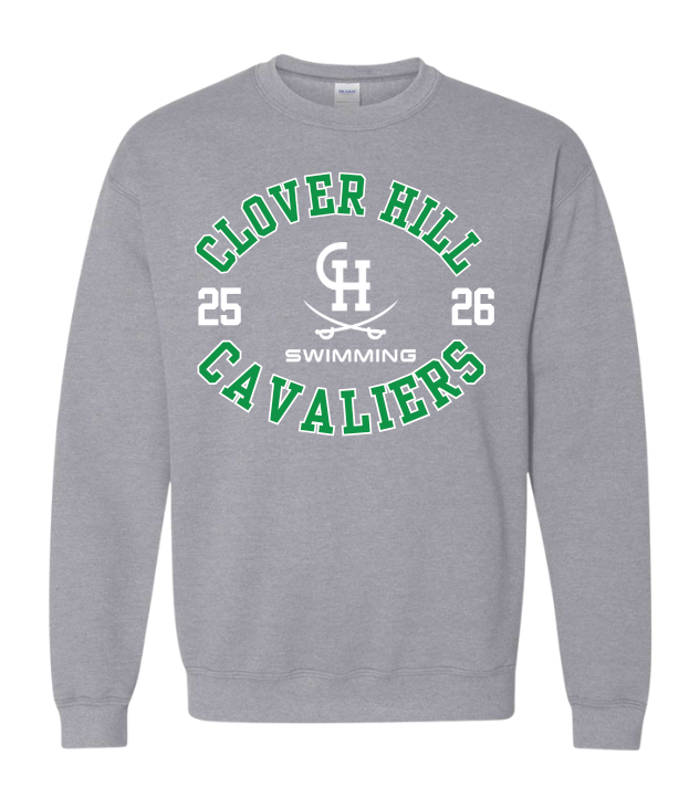 Clover Hill Cavaliers Team Crew Sweatshirt - Sport Grey - 8 Designs
