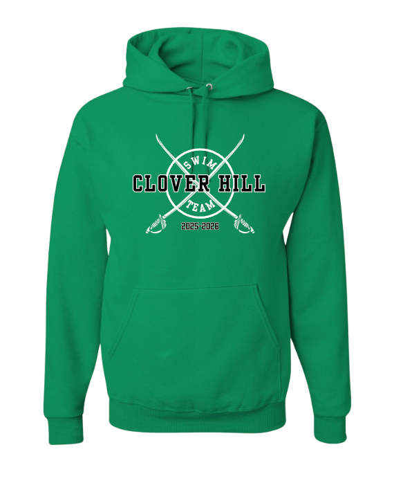 Clover Hill Cavaliers Team Hooded Sweatshirt - Kelly Green - 8 Designs