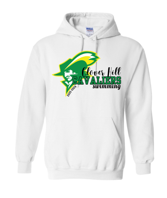 Clover Hill Cavaliers Team Hooded Sweatshirt - White - 8 Designs
