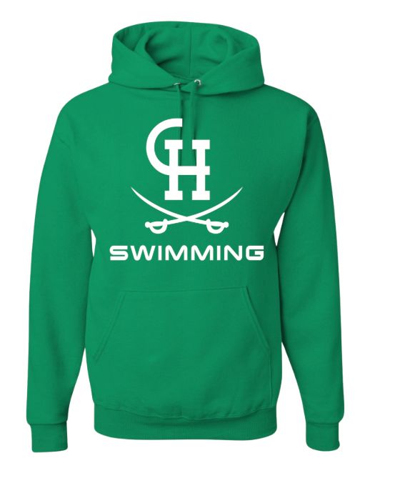 Clover Hill Cavaliers Team Hooded Sweatshirt - Kelly Green - 8 Designs