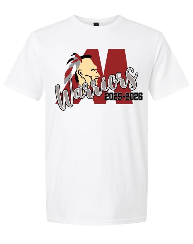 ​Matoaca Warriors Team Short Sleeve T-Shirt - White - 5 Designs ​Matoaca Warriors Team Short Sleeve T-Shirt - White - 5 Designs
