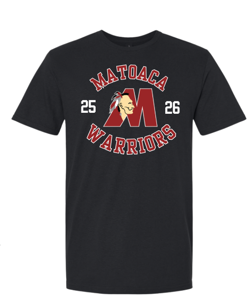 Matoaca Warriors Team Short Sleeve T-Shirt - Black - 5 Designs