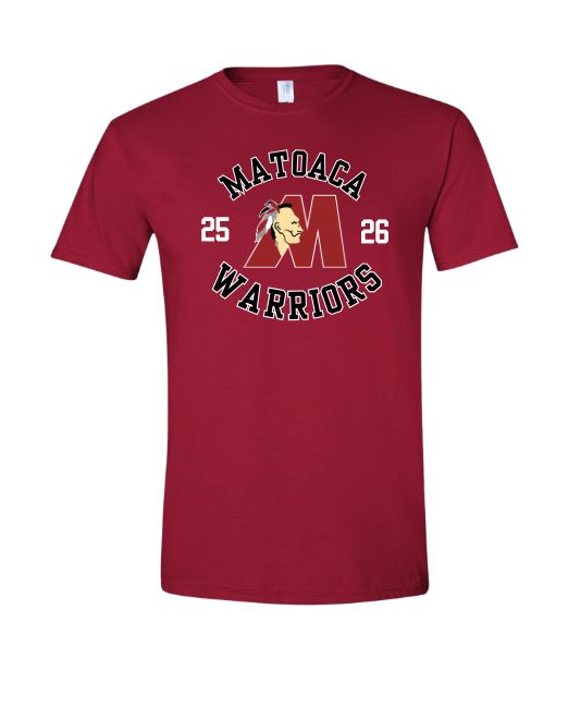 ​Matoaca Warriors Team Short Sleeve T-Shirt - Cardinal Red - 5 Designs