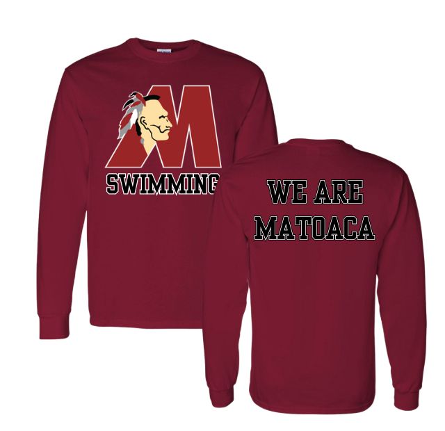 Matoaca Warriors Team Long Sleeve T-Shirt - Cardinal Red - 5 Designs