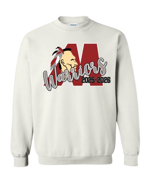 Matoaca Warriors Team Crew Sweatshirt - White - 5 Designs