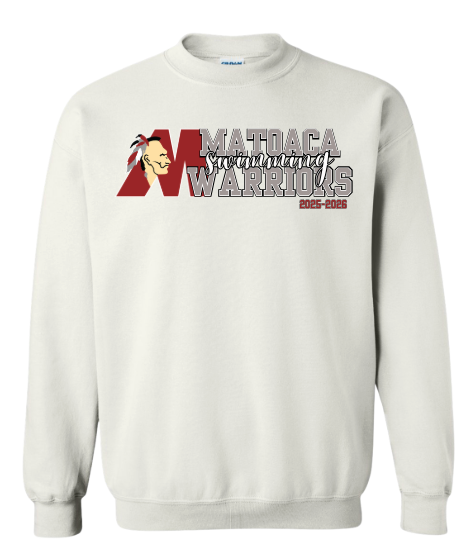 Matoaca Warriors Team Crew Sweatshirt - White - 5 Designs