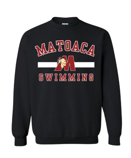 Matoaca Warriors Team Crew Sweatshirt - Black- 5 Designs Matoaca Warriors Team Crew Sweatshirt - Black- 5 Designs