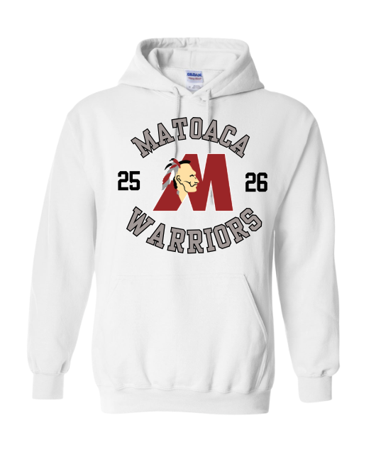 Matoaca Warriors Team Hooded Sweatshirt - White - 5 Designs
