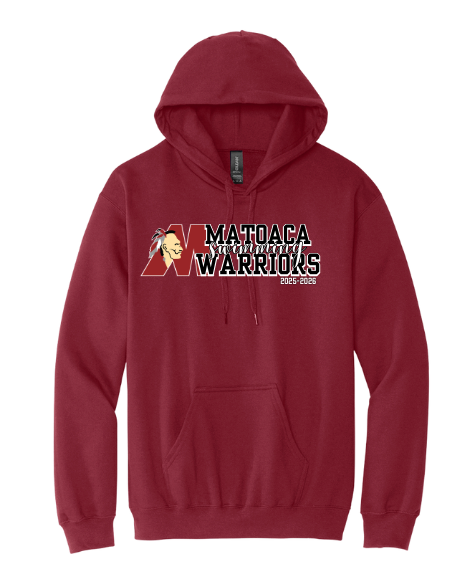 Matoaca Warriors Team Hooded Sweatshirt - Cardinal Red - 5 Designs