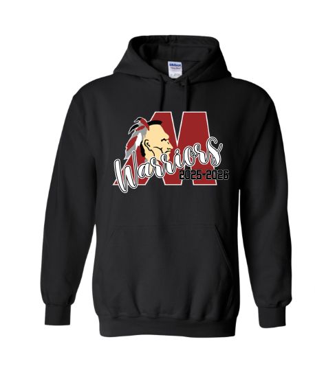 Matoaca Warriors Team Hooded Sweatshirt - Black - 5 Designs Matoaca Warriors Team Hooded Sweatshirt - Black - 5 Designs