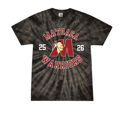 Matoaca Warriors Tie Dye Tee T-Shirt - Black Spider - Design 2 Matoaca Warriors Tie Dye Tee T-Shirt - Black Spider - Design 2