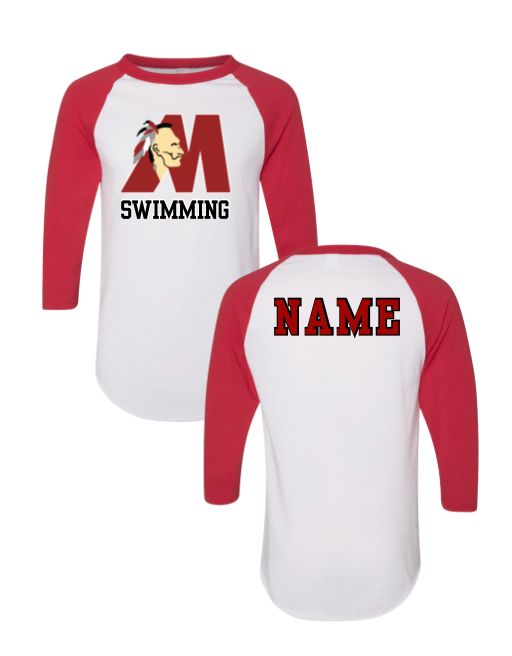 Matoaca Warriors Team PERSONALIZED Raglan Baseball Jersey T-Shirt - Black & White or Red & White- Design 1 Matoaca Warriors Team PERSONALIZED Raglan Baseball Jersey T-Shirt - Black & White or Red & White- Design 1