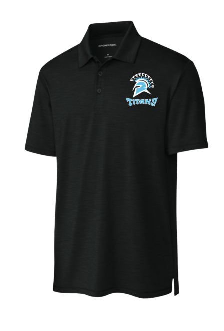 Cosby Titans Team Embroidered Mens Moisture Wick Polo - Black or Carolina Blue