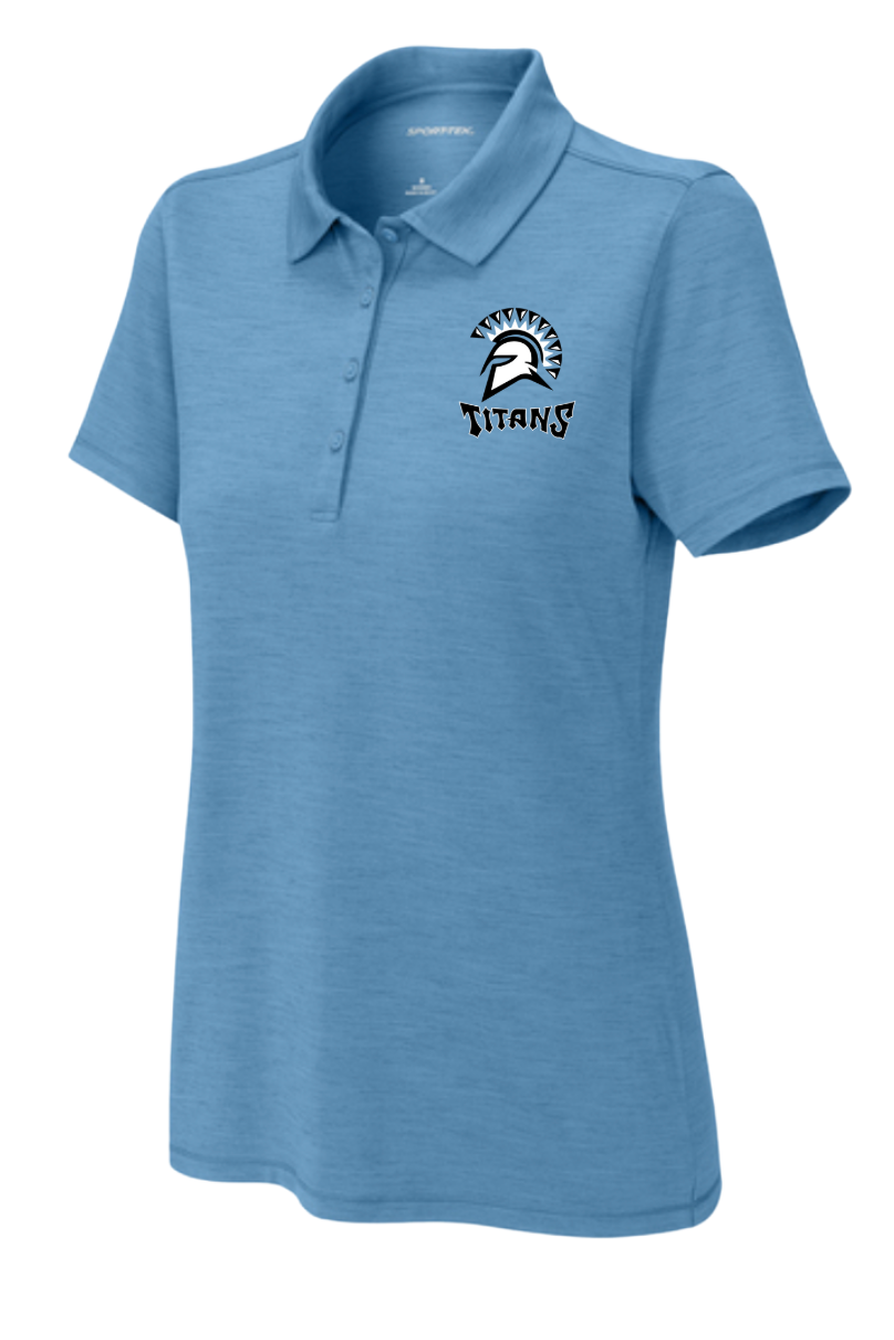 Cosby Titans Team Embroidered Ladies Moisture Wick Polo - Black or Carolina Blue