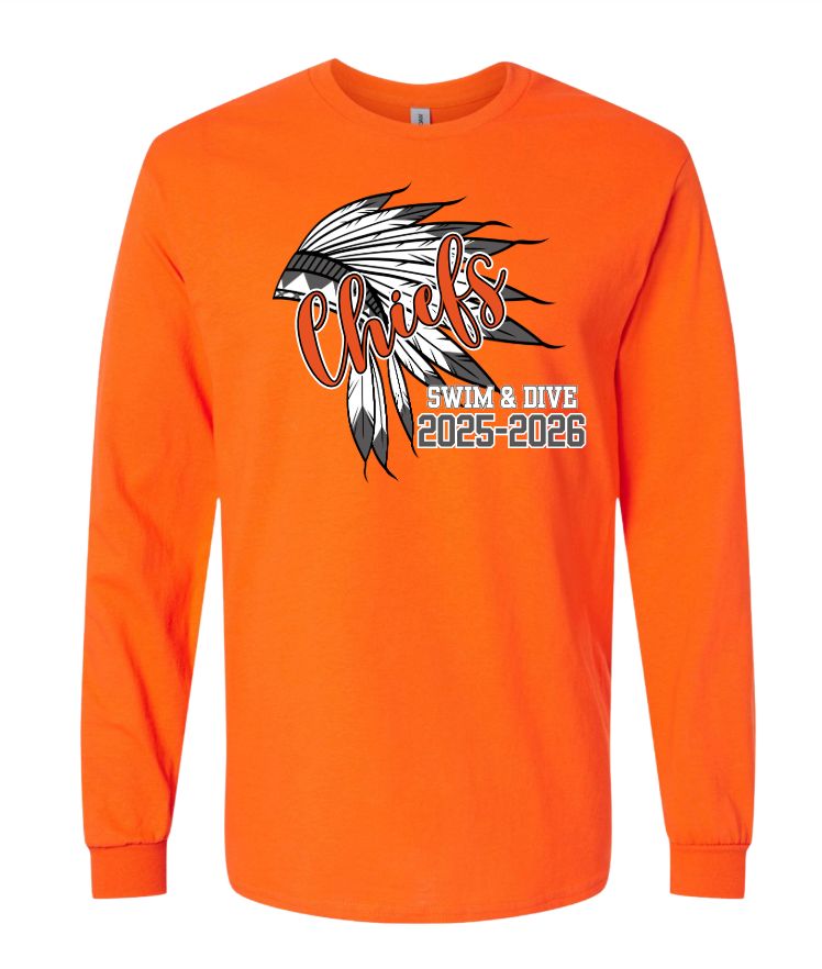 Monacan Chiefs Team Long Sleeve T-Shirt - Design 9 Monacan Chiefs Team Long Sleeve T-Shirt - Design 9