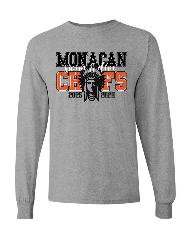 Monacan Chiefs Team Long Sleeve T-Shirt - Design 8 Monacan Chiefs Team Long Sleeve T-Shirt - Design 8
