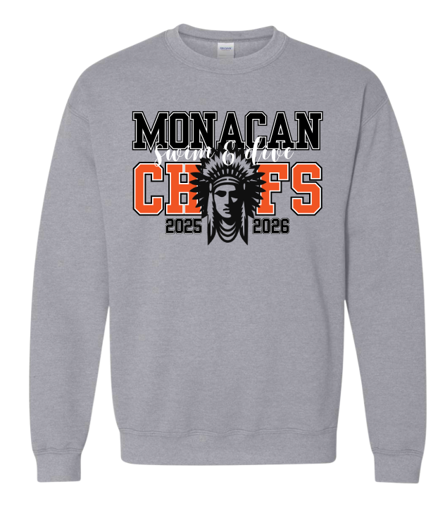 Monacan Chiefs Team Crew Sweatshirt - Design 8