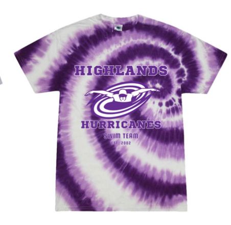 The Highlands Hurricanes Custom Tie Dyed T-Shirt  - Purple Swirl