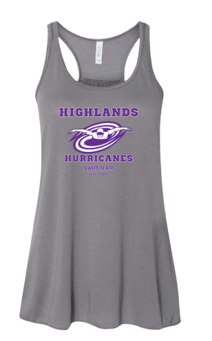The Highlands Hurricanes Ladies Racerback Flowy Tank  Top - Storm or White