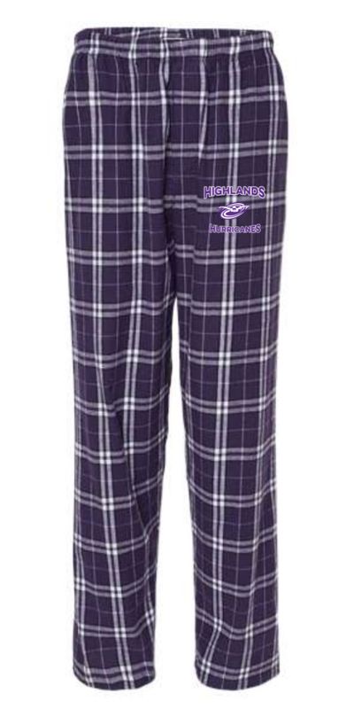 The Highlands Hurricanes Flannel Pajama Pants - Purple White Plaid - Youth & Adult Sizes