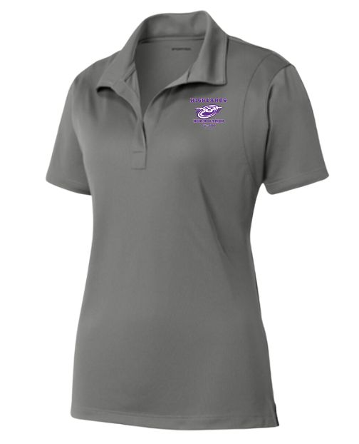 The Highlands Hurricanes Embroidered Ladies Moisture Wick Polo - Grey Concrete