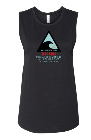 Hallsley High Tides Team Ladies Muscle Tank Top - Black - 5 Design Options - Adult