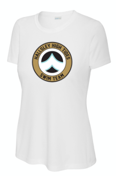 Hallsley High Tides Team LADIES Moisture Wick Tee - White - 5 Design Options - Adult