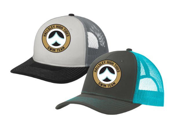 Hallsley Embroidered Snapback Trucker Cap Hat- White/Black/Grey or Grey Steel/Neon Blue Hallsley Embroidered Snapback Trucker Cap Hat- White/Black/Grey or Grey Steel/Neon Blue