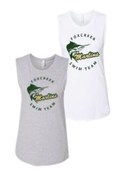 Foxcreek Marlins Ladies Muscle Tank Top - White or Athletic Grey - Adult