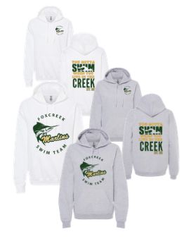 Foxcreek Marlins Hoodie Sweatshirt - White or Sport Grey - 2 Design Options