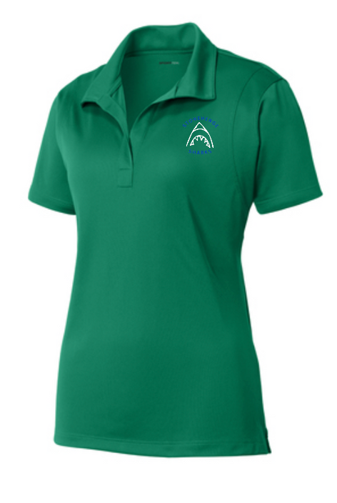 Stonehenge Sharks Embroidered Ladies & Mens Moisture Wick Polo - Kelly Green - Adult