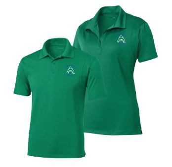 Stonehenge Sharks Embroidered Ladies & Mens Moisture Wick Polo - Kelly Green - Adult