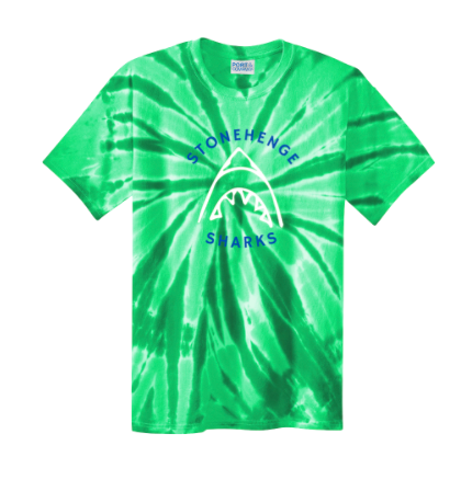 Stonehenge Sharks Tie Dyed T-Shirt - Kelly or Light Blue - 4 Designs