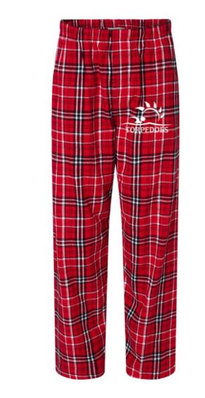 Bayhill Pointe Torpedoes  Flannel Pajama Pants - Red/White Plaid - Youth & Adult Sizes