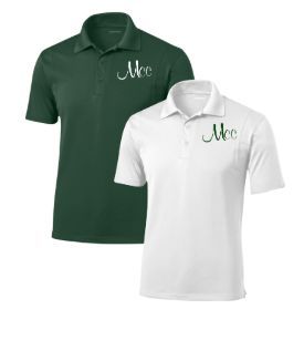 Meadowbrook MCC Piranhas Mens Moisture Wick Polo with Embroidered Logo