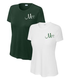 Meadowbrook MCC Piranhas LADIES Moisture Wick Tee - Forest Green or White