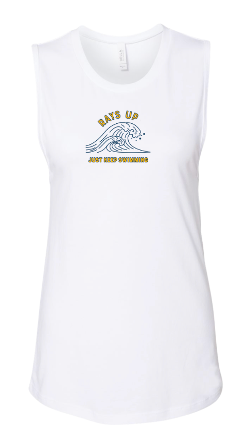 Harpers Mill Manta Rays Ladies Muscle Tank Top - White - 3 Design Options - Adult Sizes