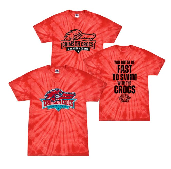 Charter Colony Crimson Crocs Tie Dyed T-Shirt - 2 Design Options