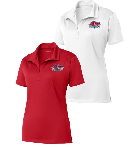 Charter Colony Crimson Crocs Ladies Moisture Wick Polo with Embroidered Logo Charter Colony Crimson Crocs Ladies Moisture Wick Polo with Embroidered Logo