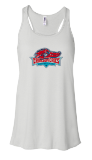 Charter Colony Crimson Crocs Ladies Flowy Racerback Tank - 3 Design Options - White or Red - Adult