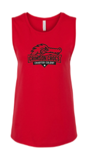 Charter Colony Crimson Crocs Ladies Muscle Tank Top - Red or White - 3 Design Options - Adult
