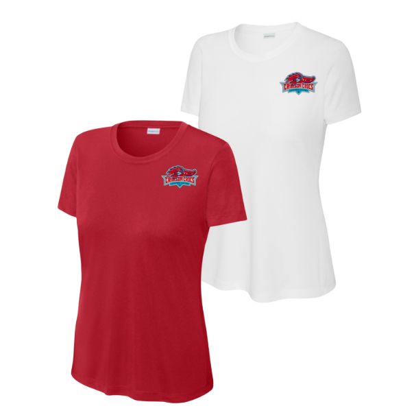 Charter Colony Crimson Crocs Ladies Moisture Wick Tee