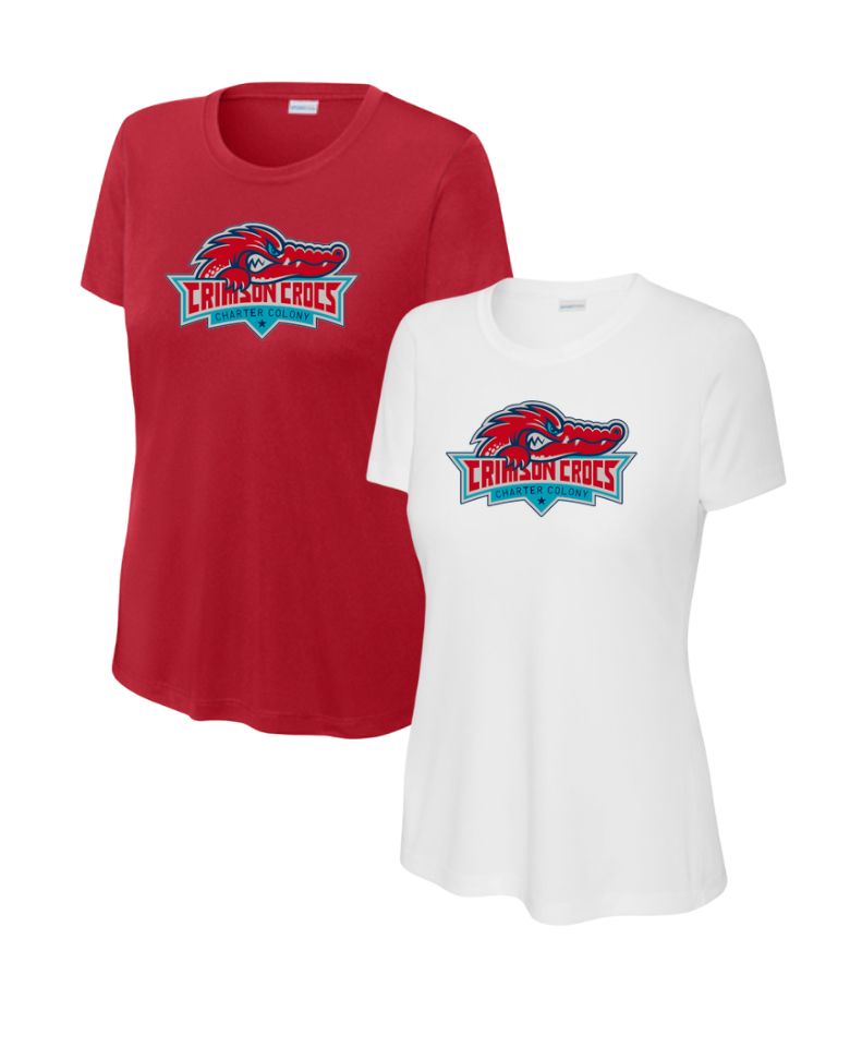 Charter Colony Crimson Crocs Ladies Moisture Wick Tee
