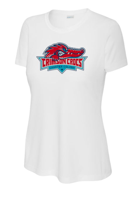 Charter Colony Crimson Crocs Ladies Moisture Wick Tee