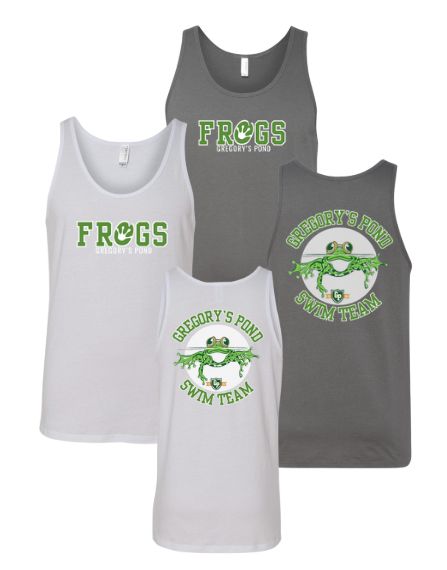 Gregorys Pond Team Unisex Jersey Tank Top - White or Asphalt - Adult