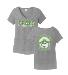 Gregorys Pond Ladies V-Neck Tee - Heathered Charcoal, Grey Frost or White -TEAM - Adult